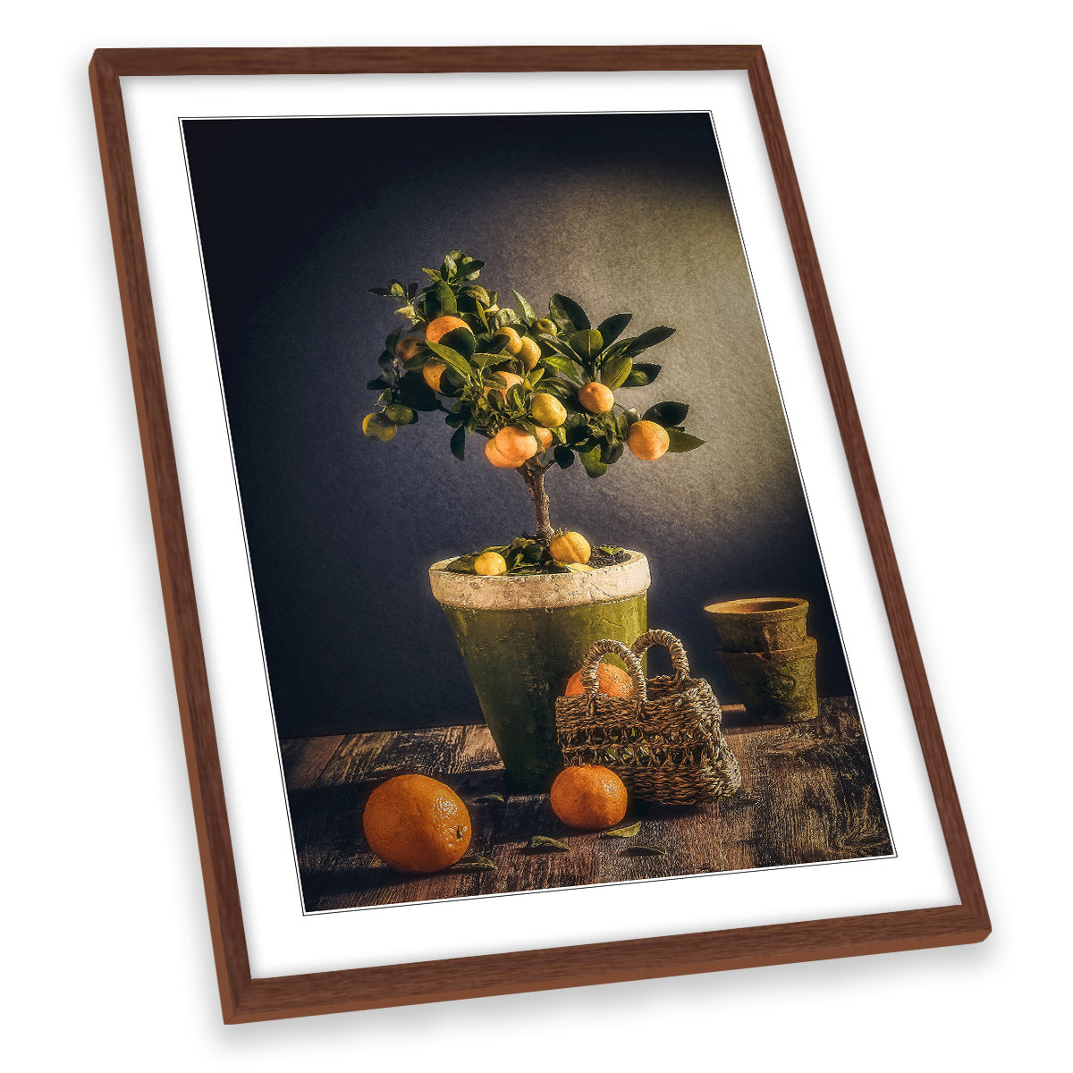 Winter Pots Basket Floral Plant Still Life FRAMED ART PRINT Picture Portrait Artwork