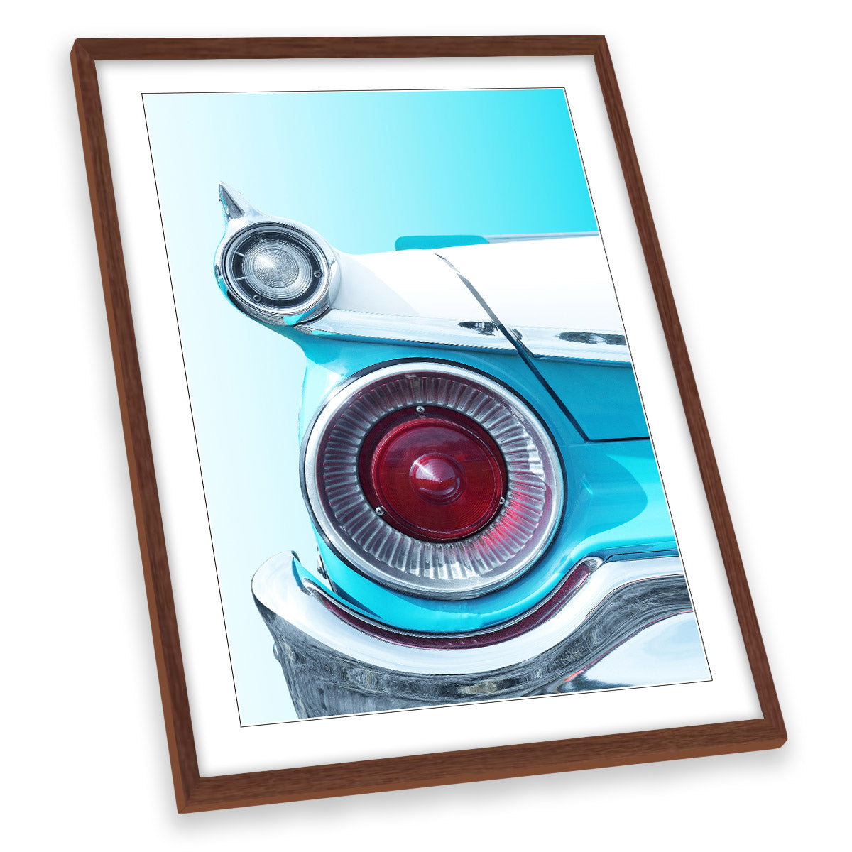 American Classic Car Fair Lane 500 1959 Blue FRAMED ART PRINT Picture Portrait Artwork