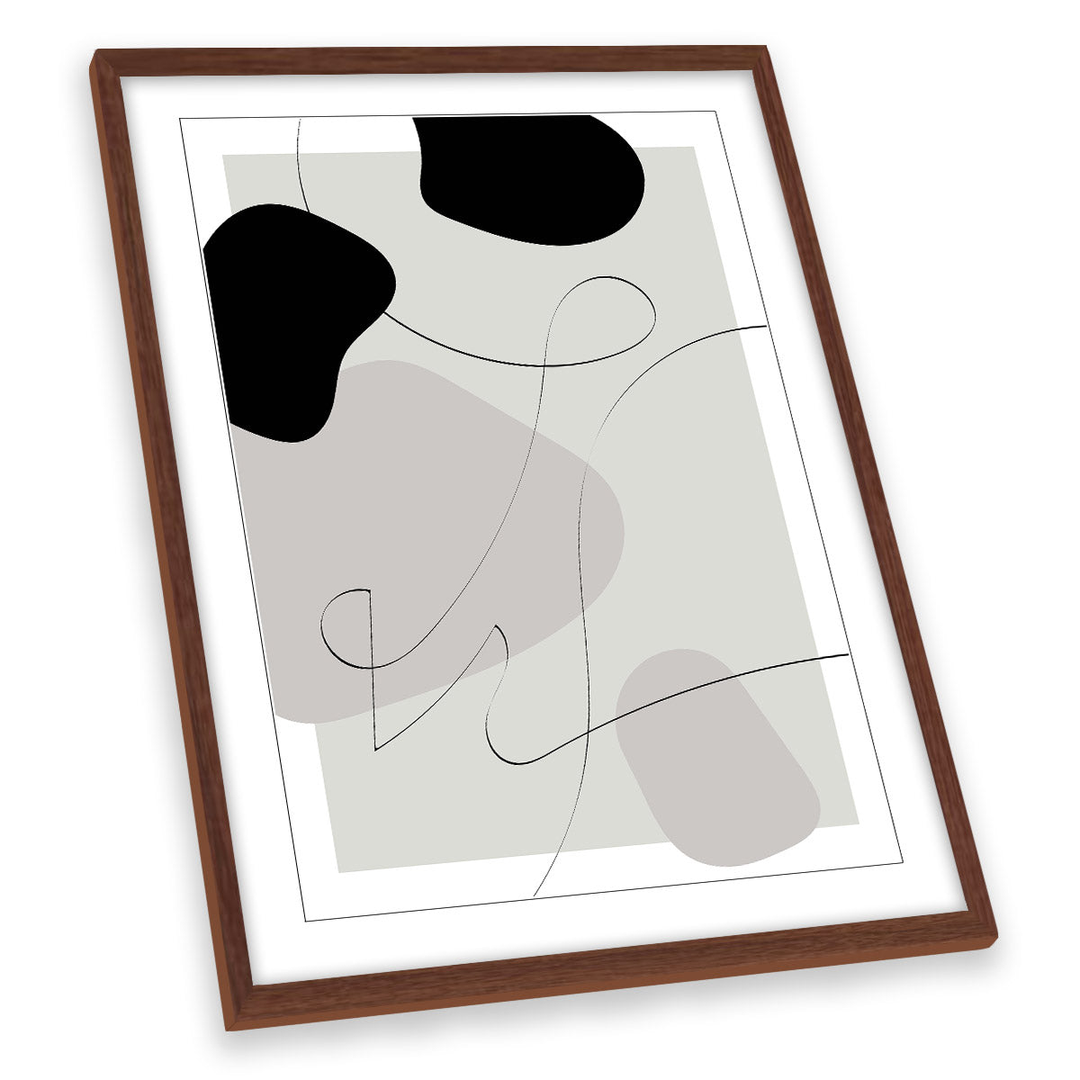 Abstract Shapes Line Art Geometry FRAMED ART PRINT Picture Portrait Artwork