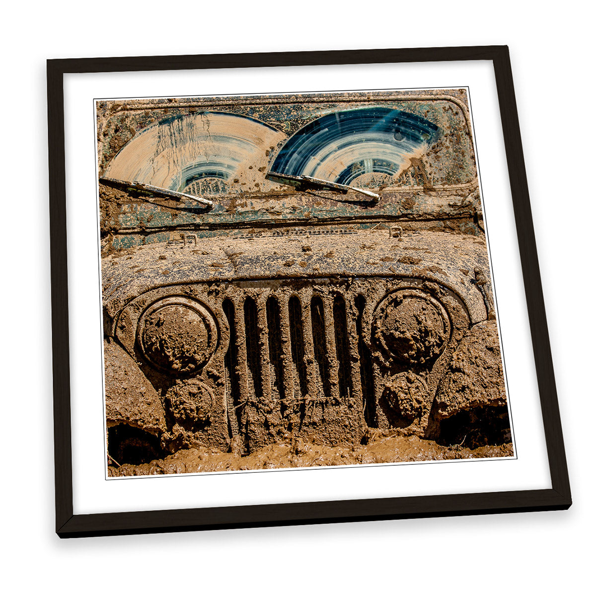 After the Mudbog Off Road 4x4 FRAMED ART PRINT Picture Square Artwork