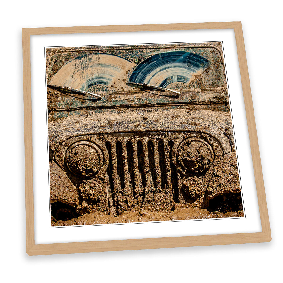 After the Mudbog Off Road 4x4 FRAMED ART PRINT Picture Square Artwork