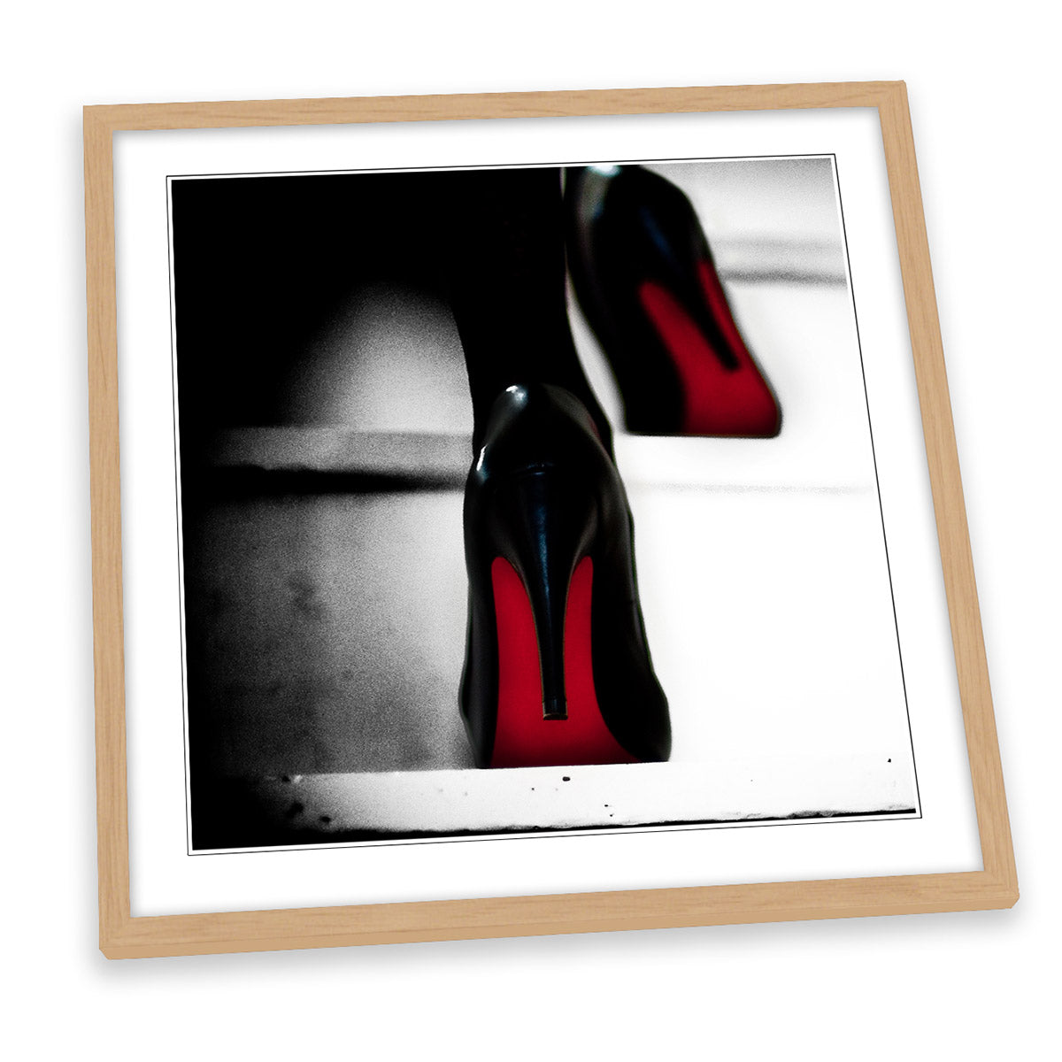 Red High Heels Fashion Stairs Glamour FRAMED ART PRINT Picture Square Artwork