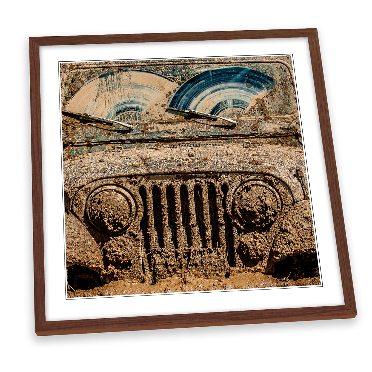 After the Mudbog Off Road 4x4 FRAMED ART PRINT Picture Square Artwork