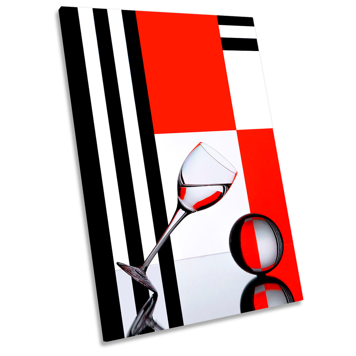A Drop of Shapes and Colours Red Abstract CANVAS WALL ART Portrait Picture Print