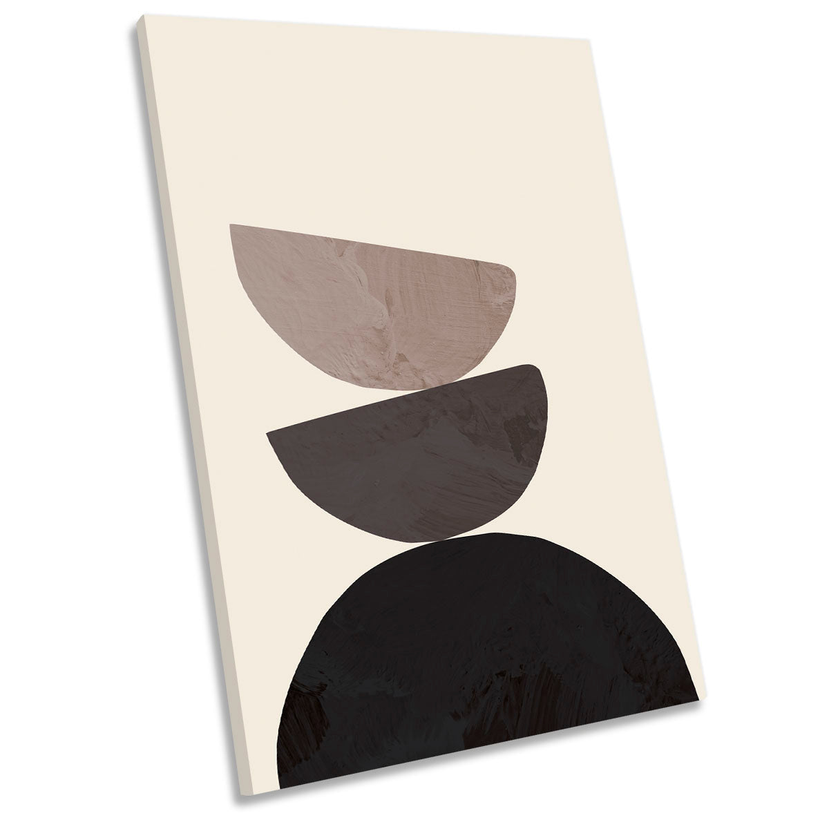 Collage 04 Abstract Shapes Modern Beige CANVAS WALL ART Portrait Picture Print