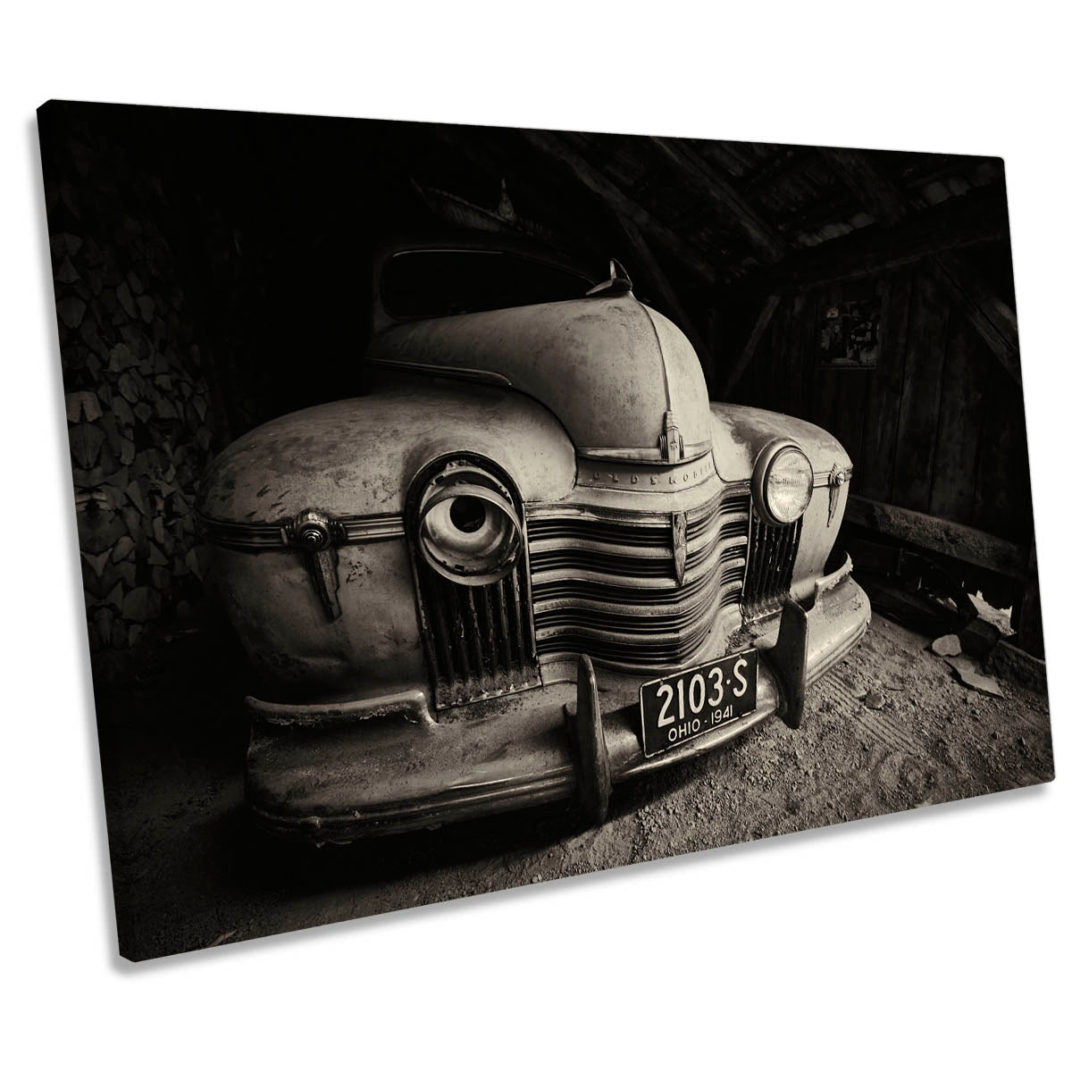 Barn Find Old Classic Truck Car CANVAS WALL ART Print Picture