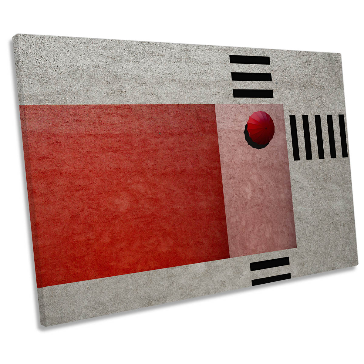 A Red Umbrella Crossing CANVAS WALL ART Print Picture