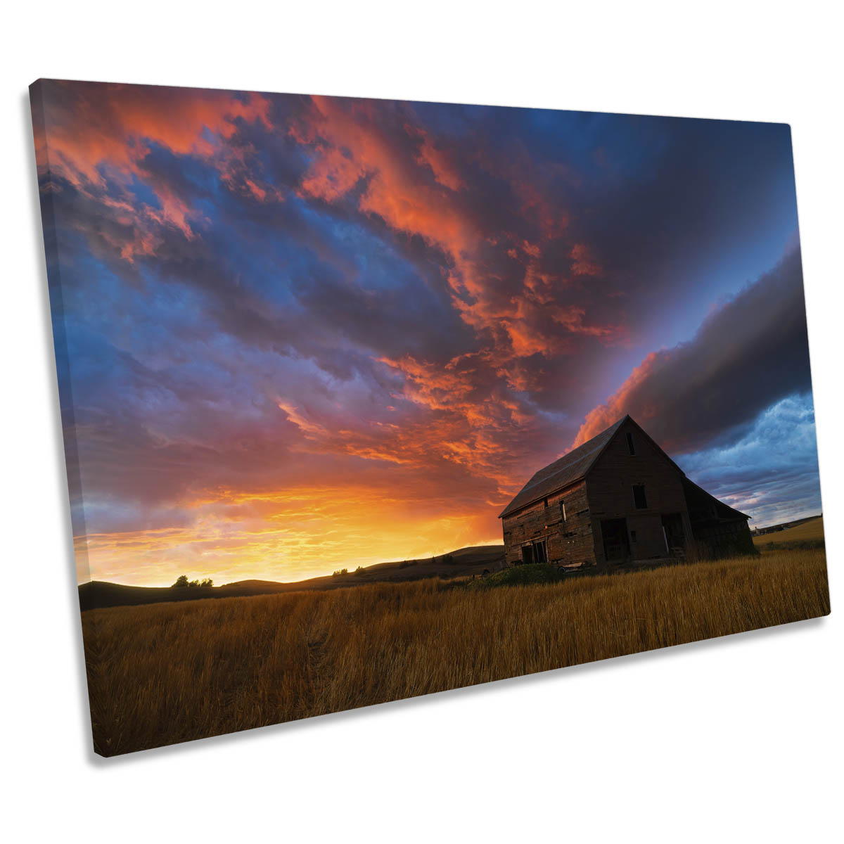 Witness of Sunset Palouse Washington Barn CANVAS WALL ART Print Picture
