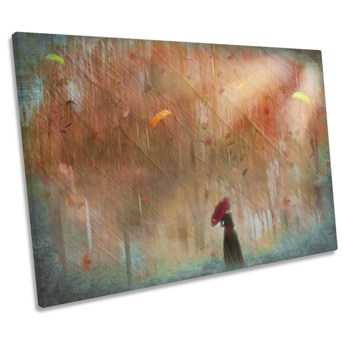 Abstract Umbrellas Modern Autumn CANVAS WALL ART Print Picture