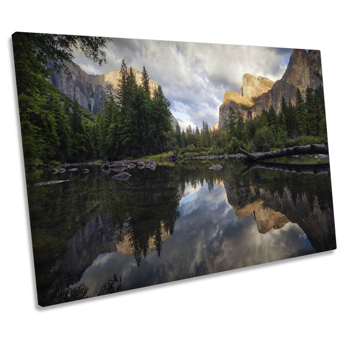 Yosemite Mountains Lake Landscape CANVAS WALL ART Print Picture