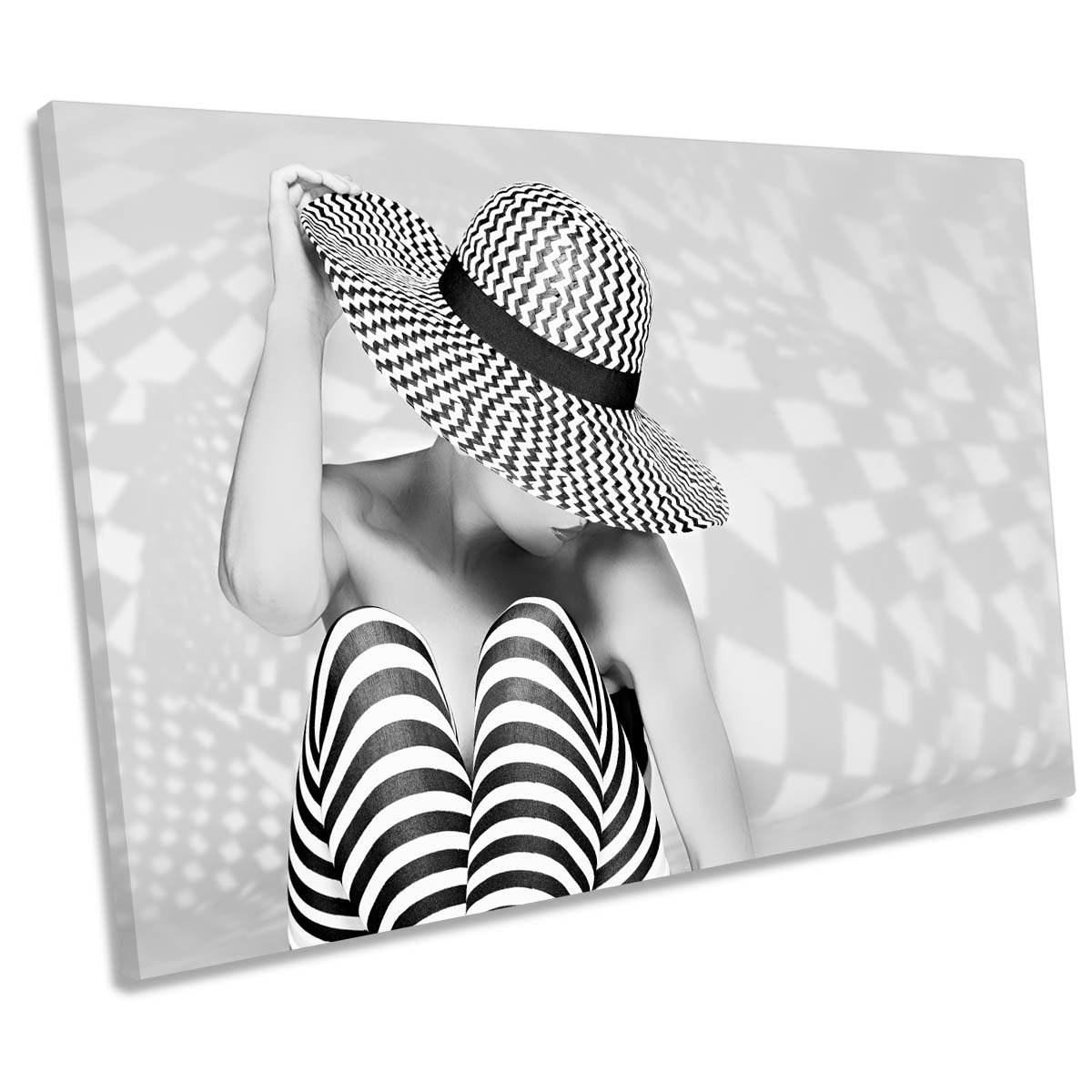 Zig the Zag Fashion Hat Model CANVAS WALL ART Print Picture