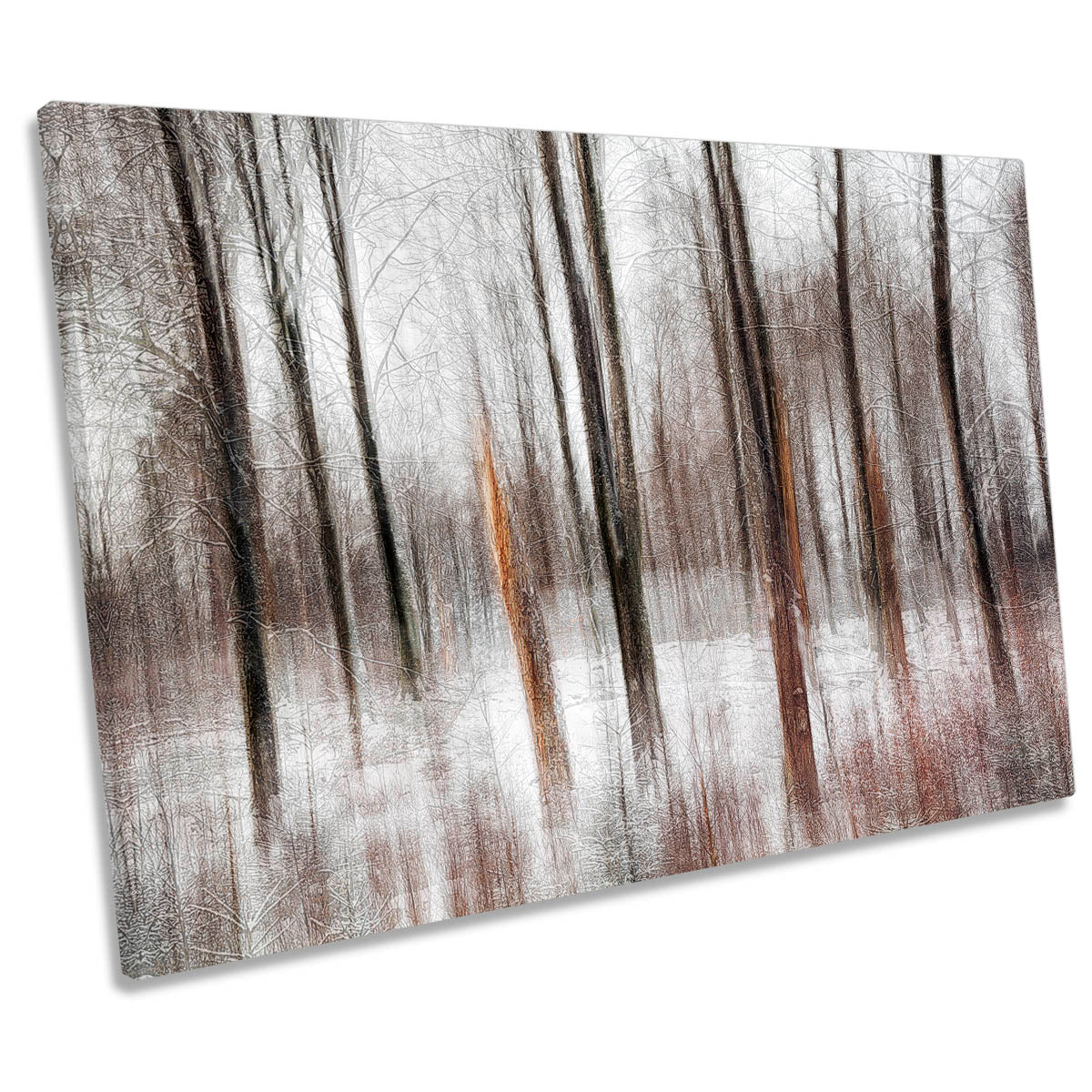 Winter Forest Trees Abstract CANVAS WALL ART Print Picture