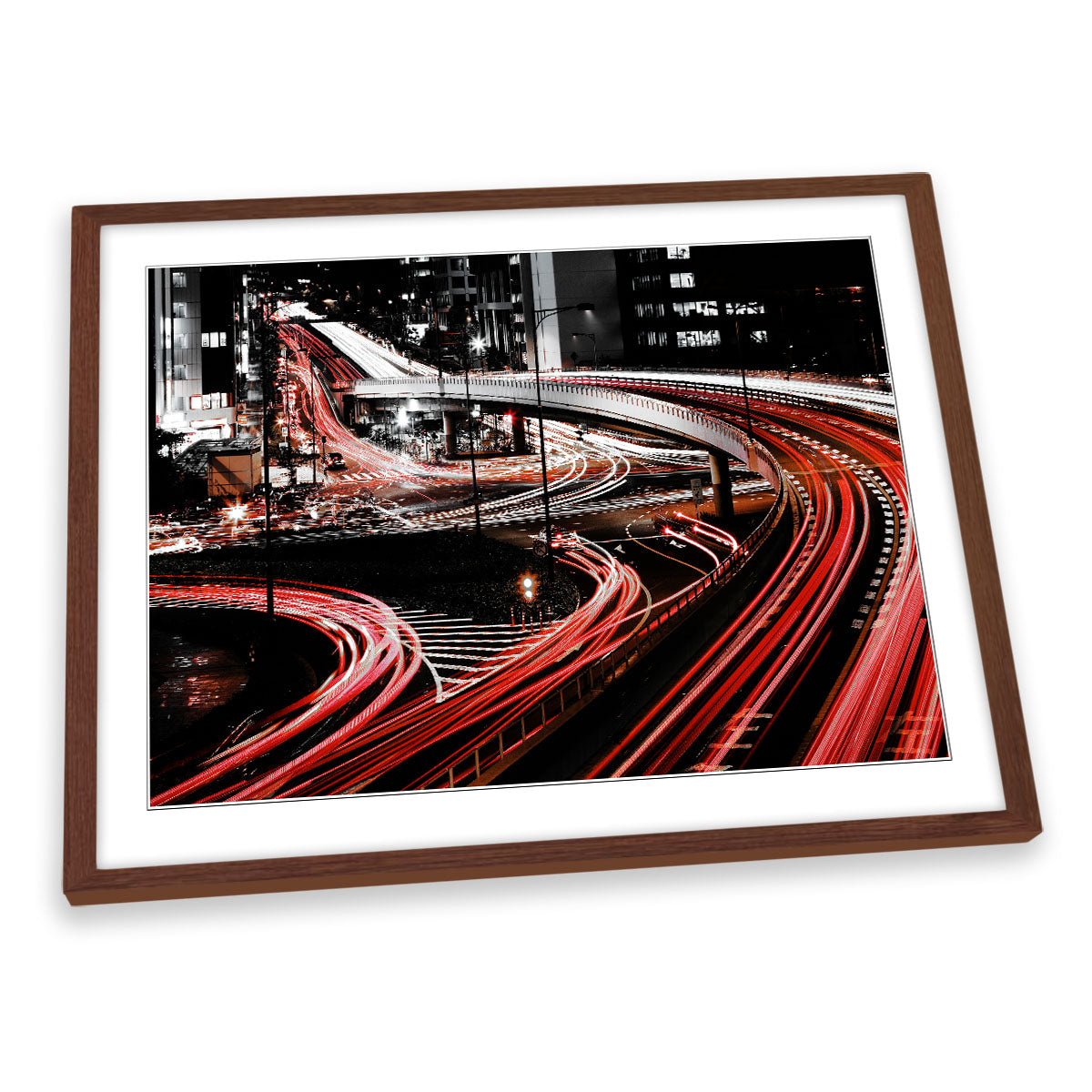 Traffic Veins Night Highway Japan FRAMED ART PRINT Picture Artwork