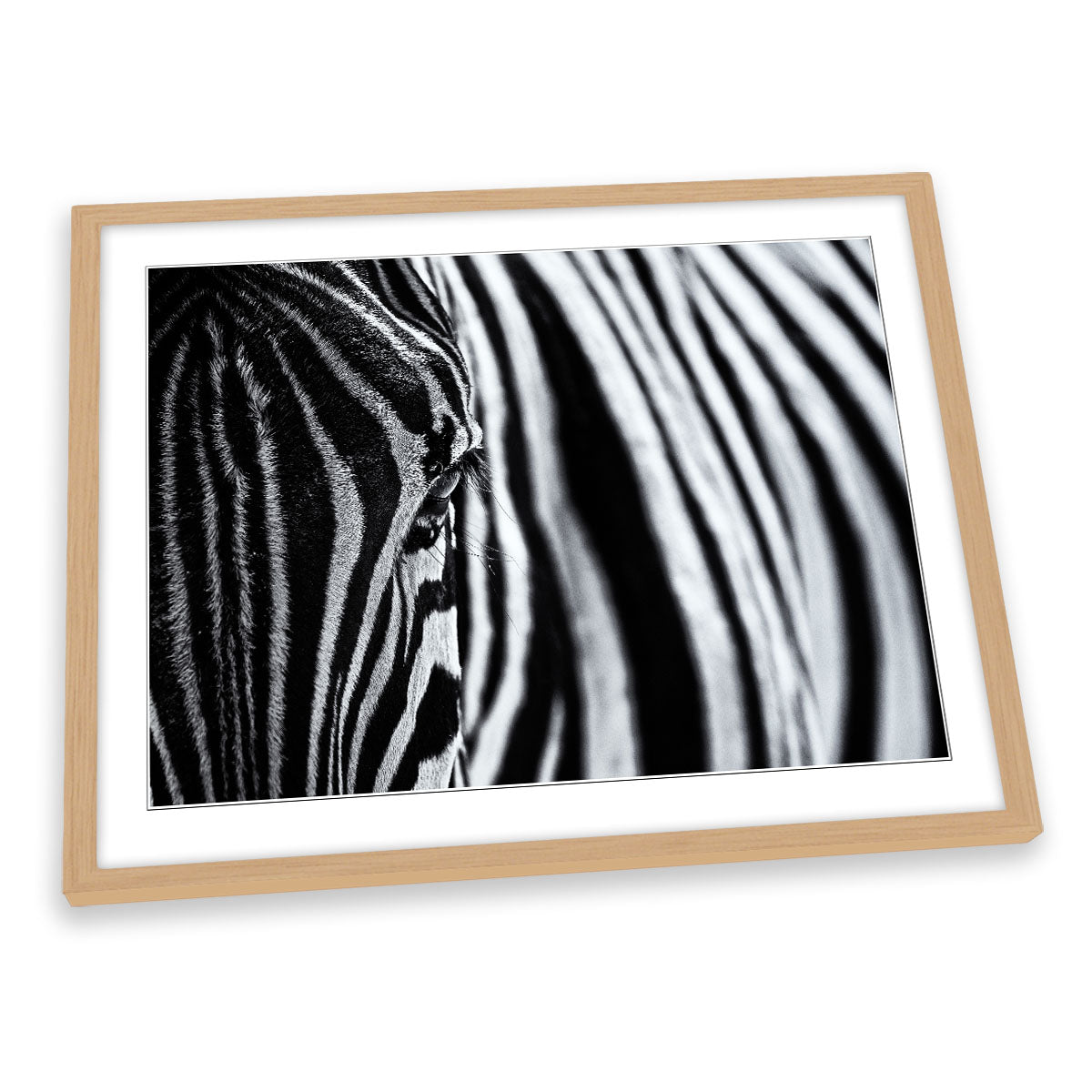 Zebra Stripes Black and White FRAMED ART PRINT Picture Artwork