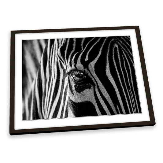 Abstract Zebra Black and White Stripe FRAMED ART PRINT Picture Artwork
