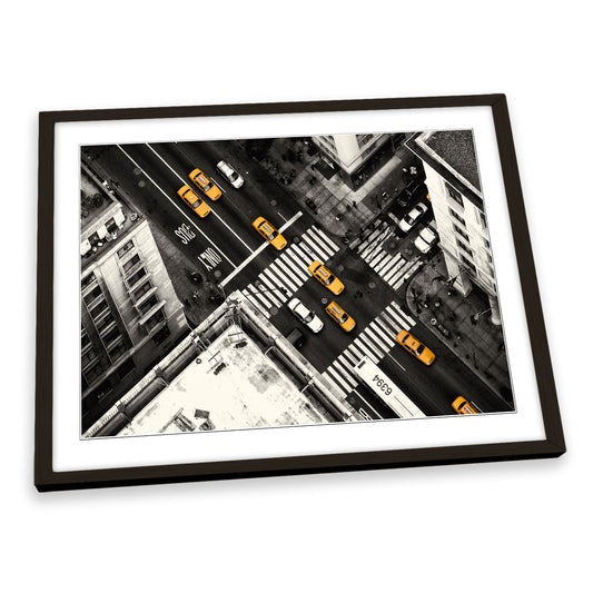 Yellow Flow New York Taxi FRAMED ART PRINT Picture Artwork