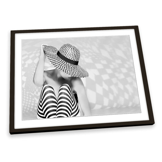 Zig the Zag Fashion Hat Model FRAMED ART PRINT Picture Artwork