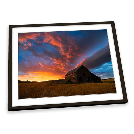 Witness of Sunset Palouse Washington Barn FRAMED ART PRINT Picture Artwork
