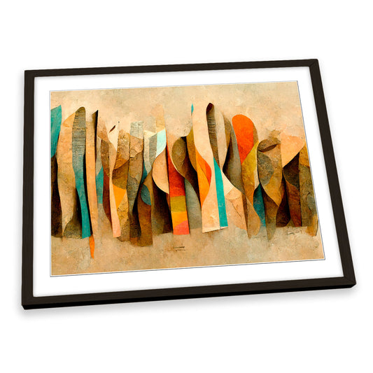 Abstract Scrolls Colourful FRAMED ART PRINT Picture Artwork