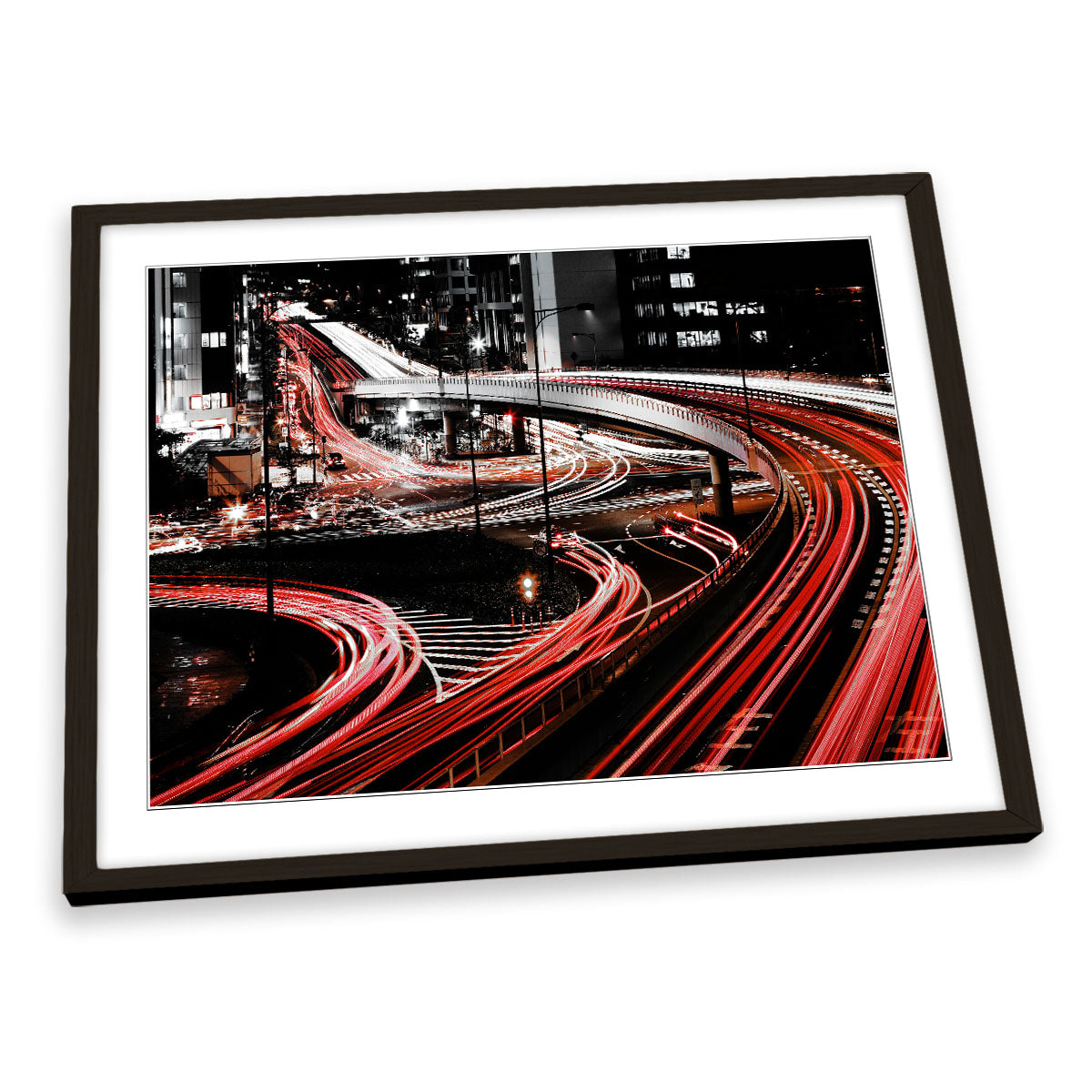 Traffic Veins Night Highway Japan FRAMED ART PRINT Picture Artwork