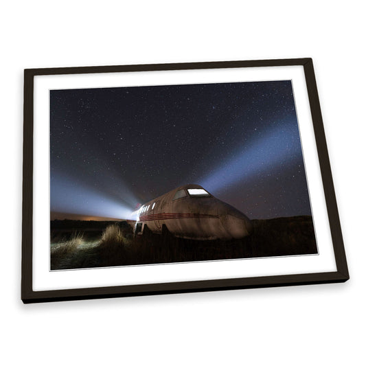 Abandoned Plane Wreck Stars FRAMED ART PRINT Picture Artwork