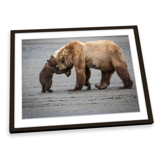 A Little Bear Hug Family Love FRAMED ART PRINT Picture Artwork