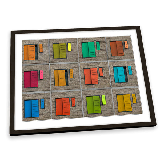 Window Shutters Urban Architecture FRAMED ART PRINT Picture Artwork