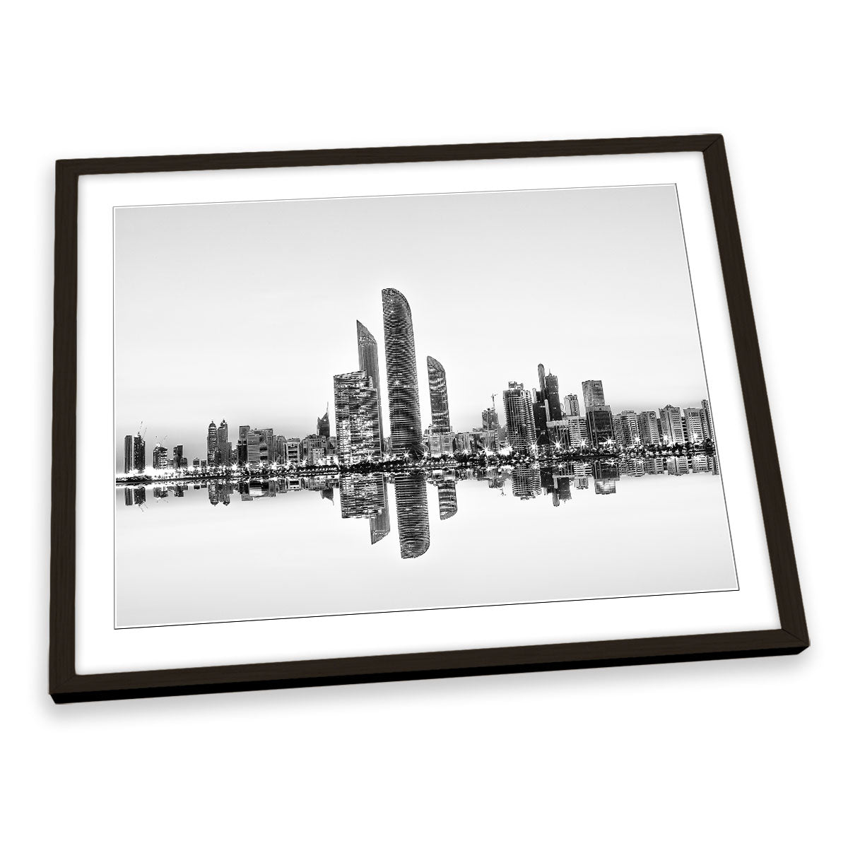 Abu Dhabi City Skyline Reflection FRAMED ART PRINT Picture Artwork
