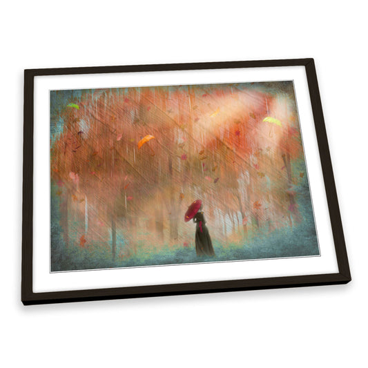 Abstract Umbrellas Modern Autumn FRAMED ART PRINT Picture Artwork