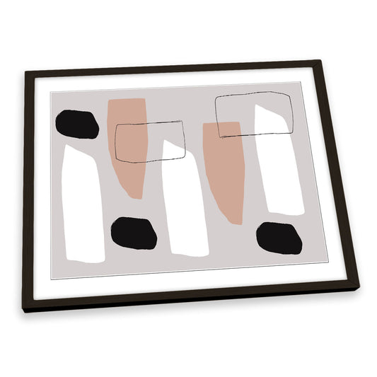 Abstract Happiness Geometric Shapes FRAMED ART PRINT Picture Artwork