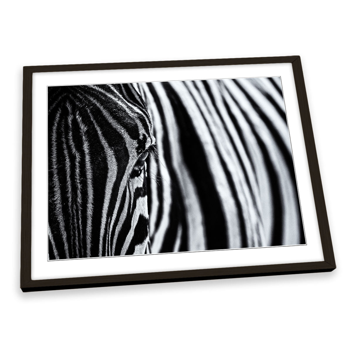 Zebra Stripes Black and White FRAMED ART PRINT Picture Artwork