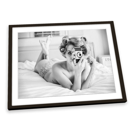 A Chick a Click and a Curl Fashion Woman Retro FRAMED ART PRINT Picture Artwork