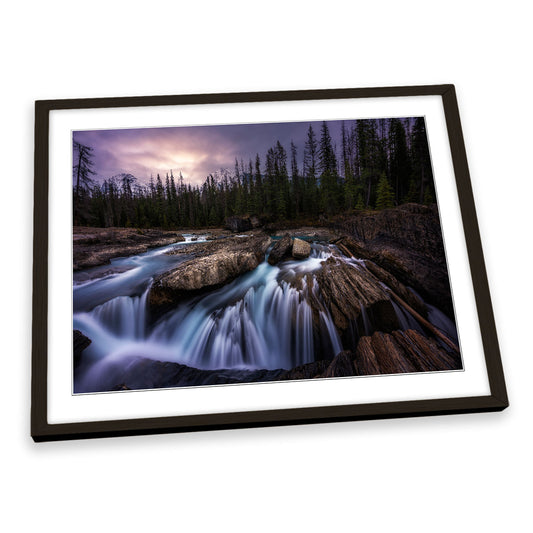 Yoho Creek Stream Canada River Waterfall FRAMED ART PRINT Picture Artwork