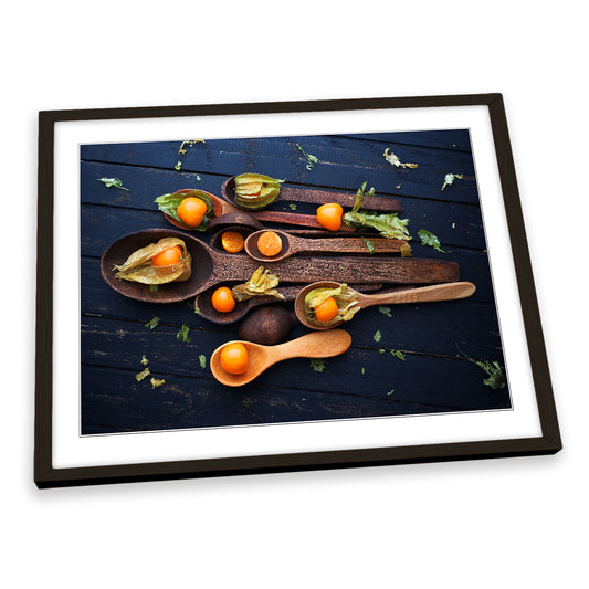 Wooden Spoons Fruit Kitchen FRAMED ART PRINT Picture Artwork