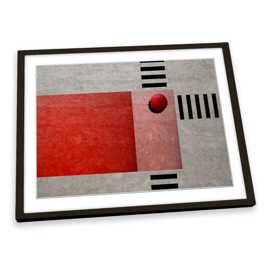 A Red Umbrella Crossing FRAMED ART PRINT Picture Artwork