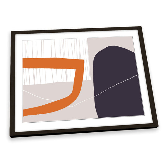 All I Wanna Do Organic Abstract Shapes Orange FRAMED ART PRINT Picture Artwork