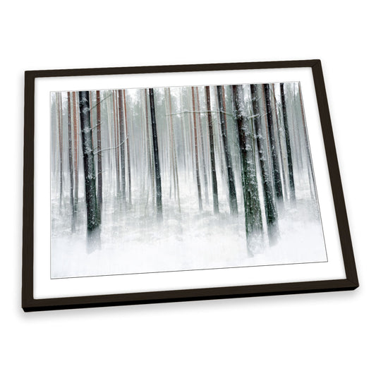 Winter Forest Snowy Landscape White FRAMED ART PRINT Picture Artwork