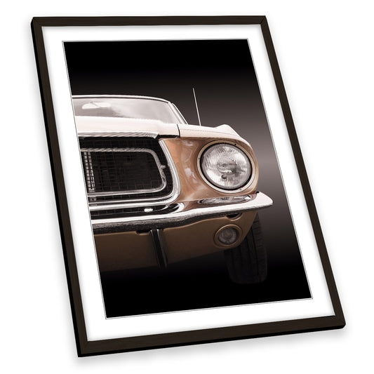 American Classic Car Mustang Coupe 1968 FRAMED ART PRINT Picture Portrait Artwork