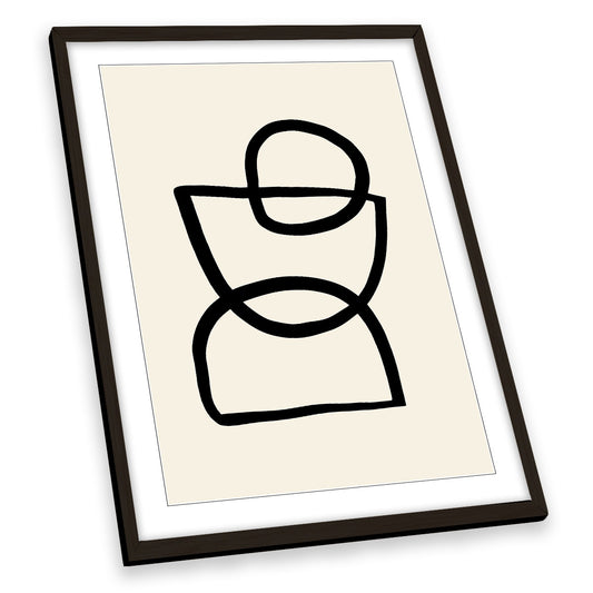 Abstract Graphical Shapes Modern FRAMED ART PRINT Picture Portrait Artwork