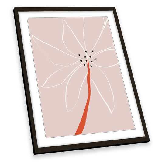 Abstract Floral Flower Modern Pink FRAMED ART PRINT Picture Portrait Artwork