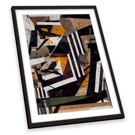 Abstract Collage Modern Chaotic FRAMED ART PRINT Picture Portrait Artwork