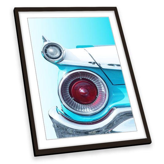 American Classic Car Fair Lane 500 1959 Blue FRAMED ART PRINT Picture Portrait Artwork