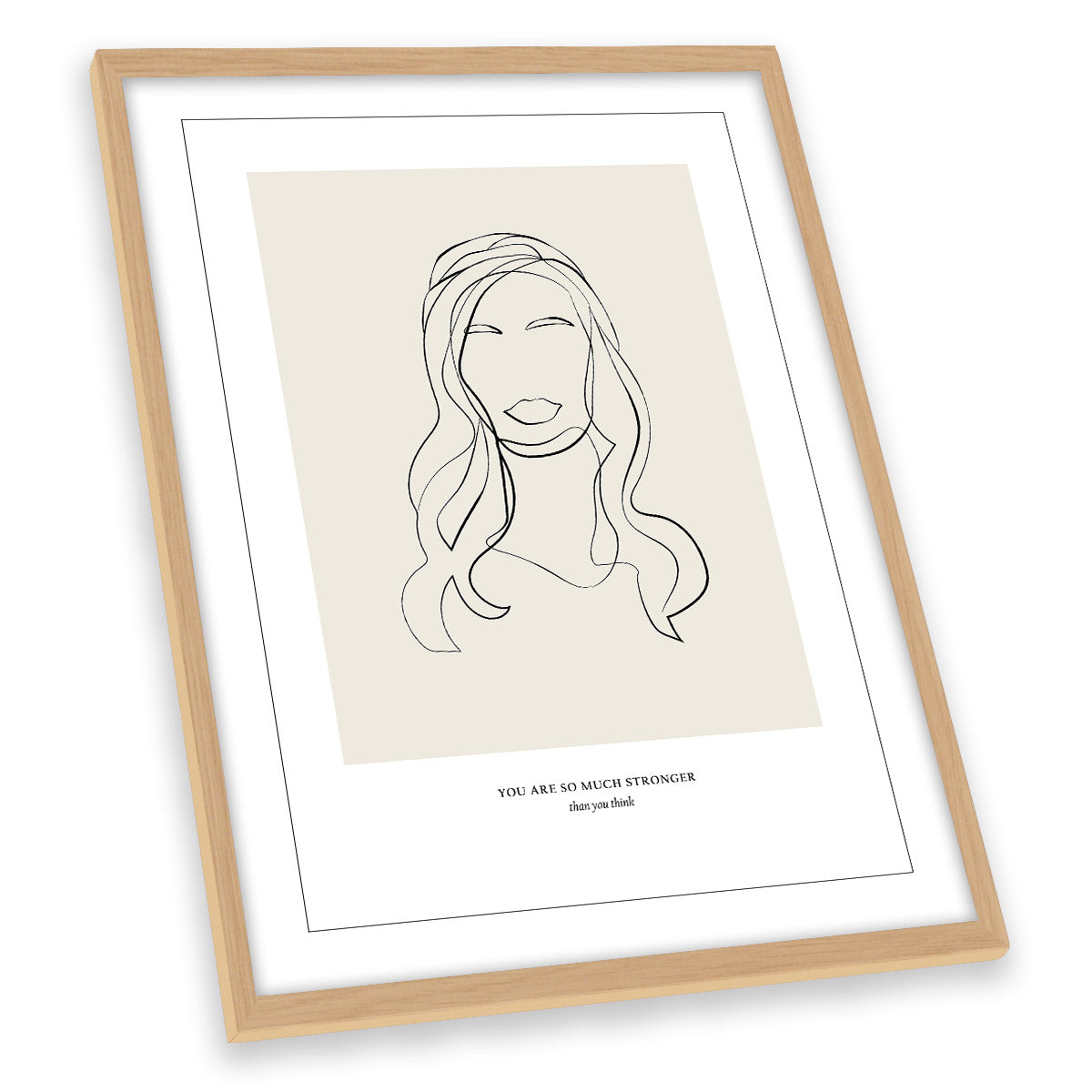 You Are So Much Stronger Motivational Beige FRAMED ART PRINT Picture Portrait Artwork