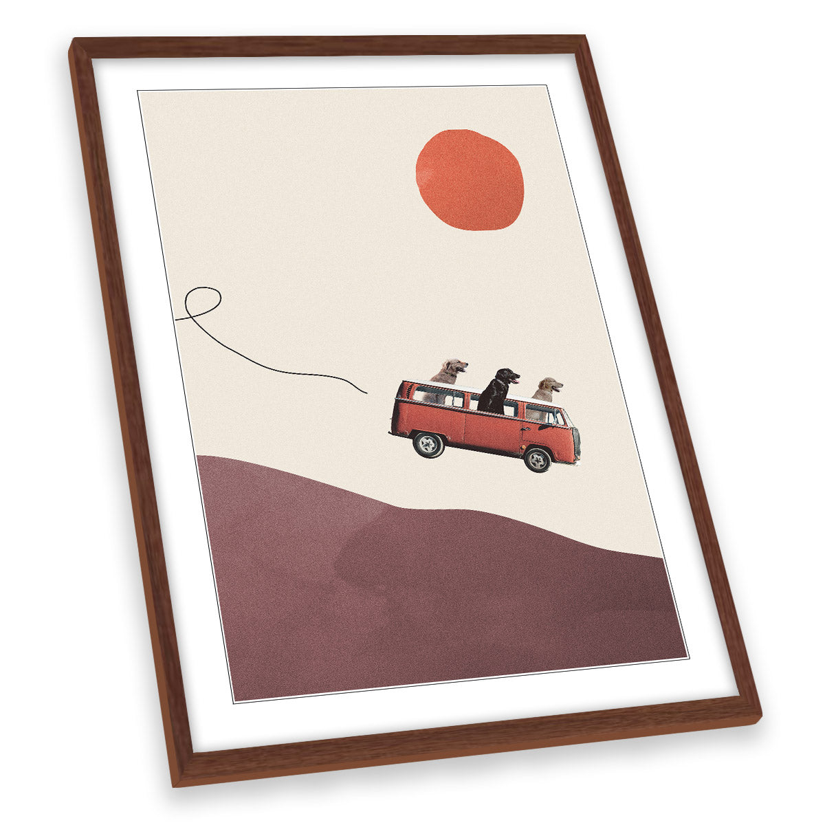 Adventure Gang Road Trip Dogs Modern FRAMED ART PRINT Picture Portrait Artwork