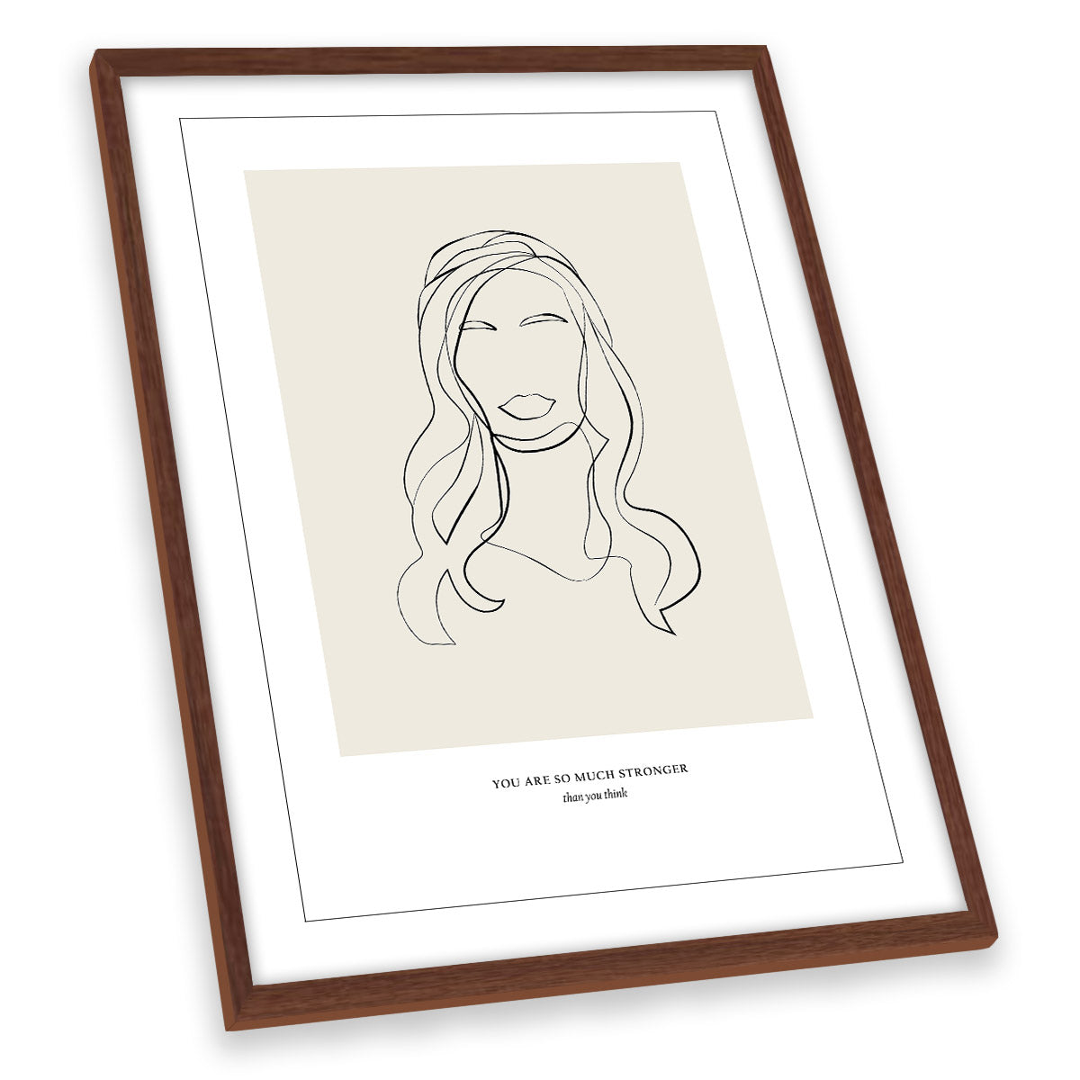 You Are So Much Stronger Motivational Beige FRAMED ART PRINT Picture Portrait Artwork