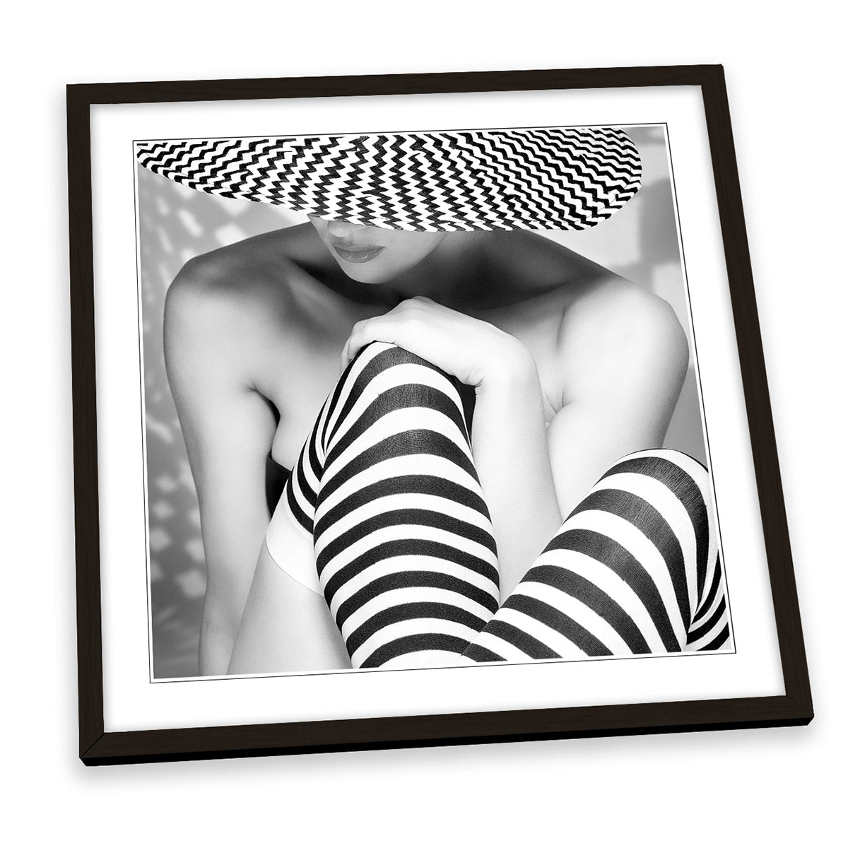 Zagging that Zig Fashion Modern FRAMED ART PRINT Picture Square Artwork