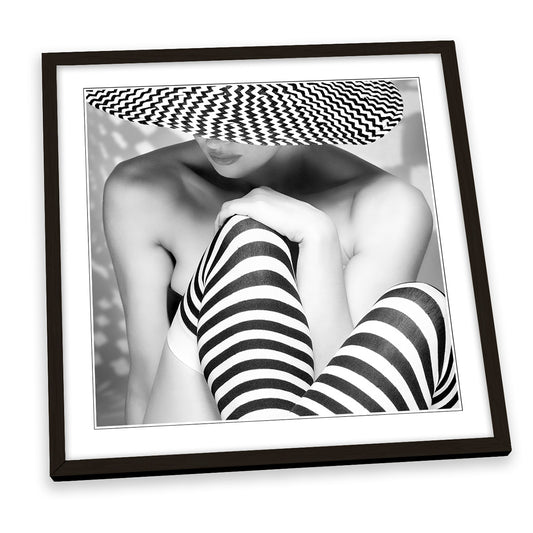 Zagging that Zig Fashion Modern FRAMED ART PRINT Picture Square Artwork