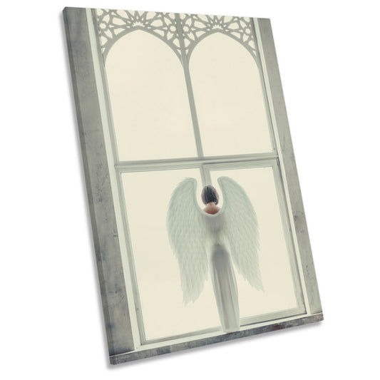 Windows of Angel Fairy-tale Wings CANVAS WALL ART Portrait Picture Print