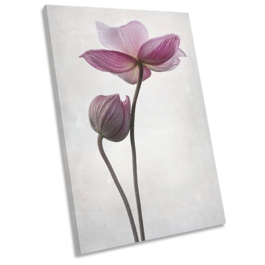 A Little Touch Pink Flower Floral CANVAS WALL ART Portrait Picture Print