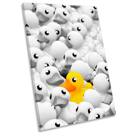 Yellow Rubber Duck Bathroom CANVAS WALL ART Portrait Print Picture
